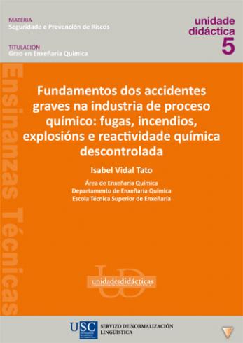 Cuberta para Fundamentos dos accidentes graves na industria de proceso químico: fugas, incendios, explosións e reactividade química descontrolada