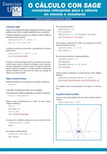 Cuberta para O cálculo con Sage: comandos relevantes para o cálculo en ciencia e enxeñaría