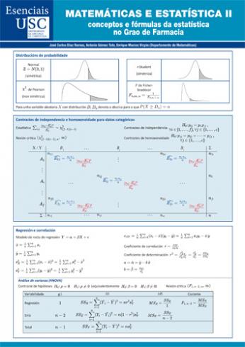 Cuberta para Matemáticas e estatística II: conceptos e fórmulas da estatística no Grao de Farmacia