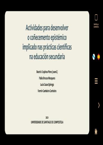 Cuberta para Actividades para desenvolver o coñecemento epistémico implicado nas prácticas científicas na educación secundaria