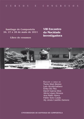 Cuberta para VIII Encontro da Mocidade Investigadora: Santiago de Compostela, 26, 27 e 28 de maio de 2021, libro de resumos