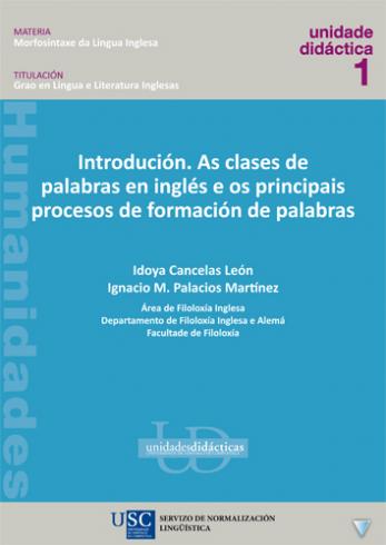 Cuberta para Introdución. As clases de palabras en inglés e os principais procesos de formación de palabras