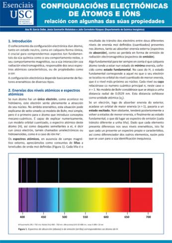 Cuberta para Configuracións electrónicas de átomos e ións: relación con algunhas das súas propiedades