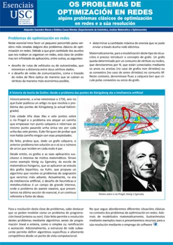 Cuberta para Os problemas de optimización en redes: algúns problemas clásicos de optimización en redes e a súa resolución