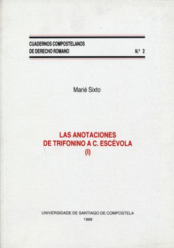 Cuberta para Las anotaciones de Trifonino a C. Escévola (I)