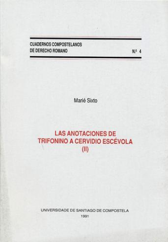 Cuberta para Las anotaciones de Trifonino a C. Escévola (II)