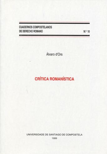 Cuberta para Crítica romanística