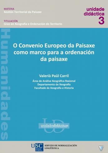 Cuberta para O convenio Europeo da Paisaxe como marco para a ordenación da paisaxe