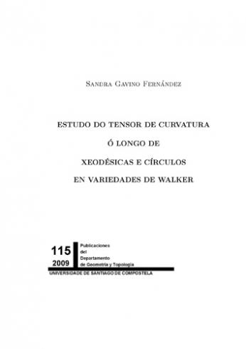 Cuberta para Estudo do tensor de curvatura ó longo de xodésicas e circulos en variedades de Walker